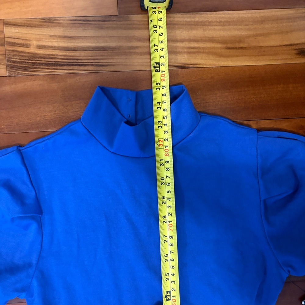 Blue Capped Sleeve Dress - Picture 5 of 7